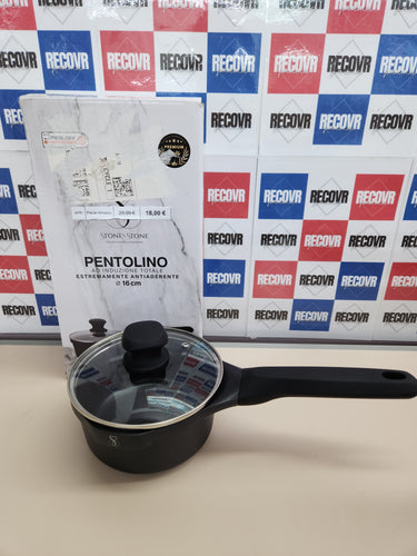 Cacerola 16CM mango ergonómico extraíble Apto Inducción acero & aluminio antiadherente Alemán Greblon C3+ inducción y horno Libre de PFOA + tapa de cristal